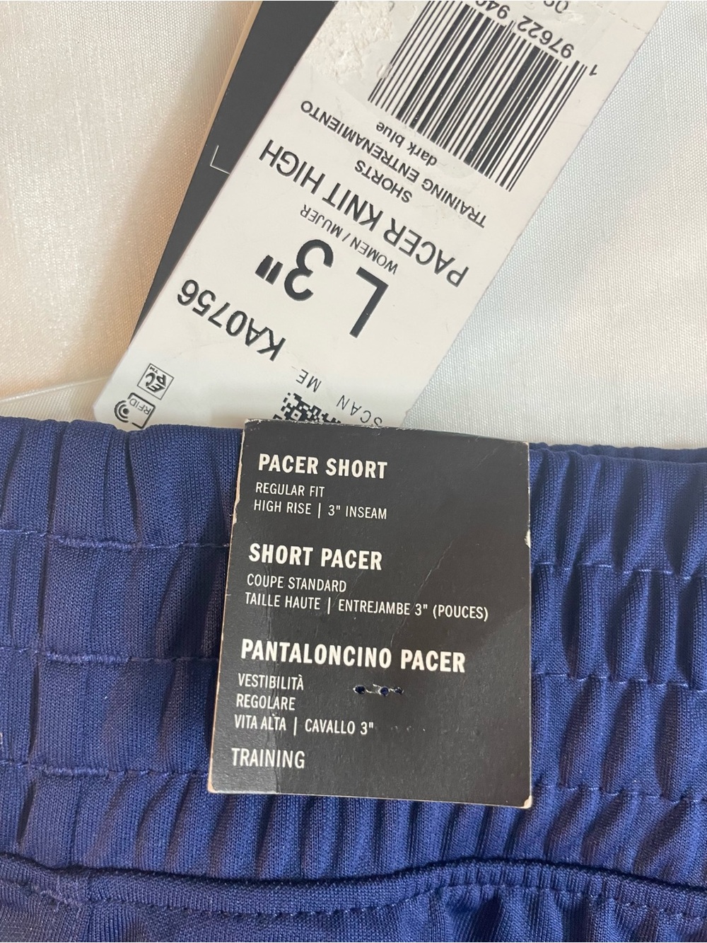 Adidas Women’s High Rise Pacer Short US L 3”  Dark Blue - Picture 8 of 14